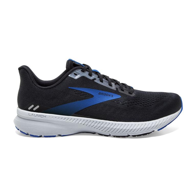 Brooks LAUNCH 8 Light Cushion Road Running Shoes Mens Outlet - Black/Grey/Blue (PWV314506)